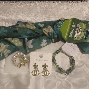 Green and Gold Fashion Jewelry Set